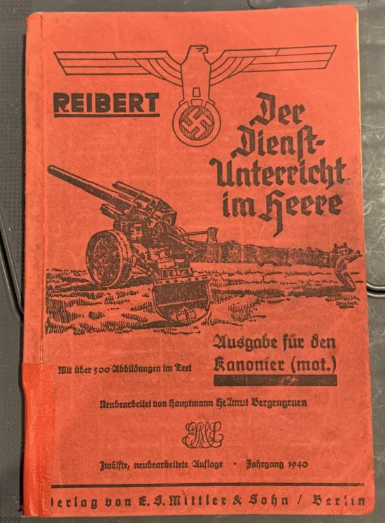 WW2 German Reibert Artillery Book