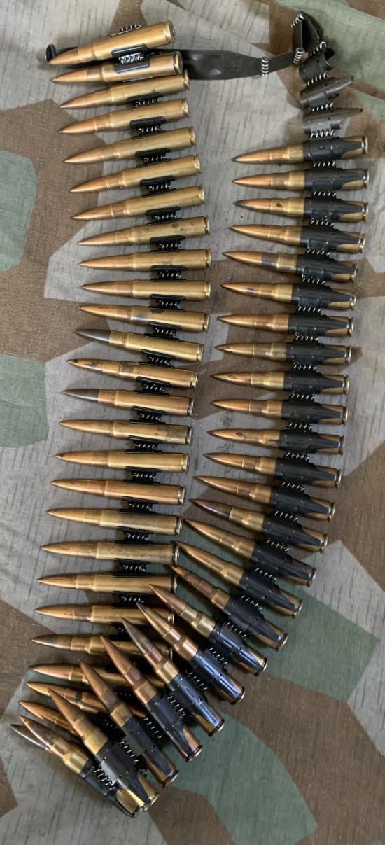 Inert Belt of MG34/42 Brass cased ammunition