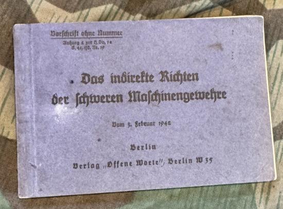 Rare Indirect Fire Manual For MG34 Lafette