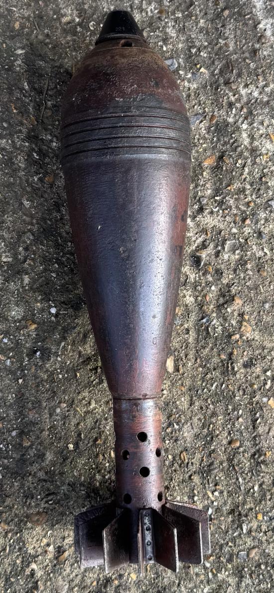 WW2 Inert German 8cm Mortar Round