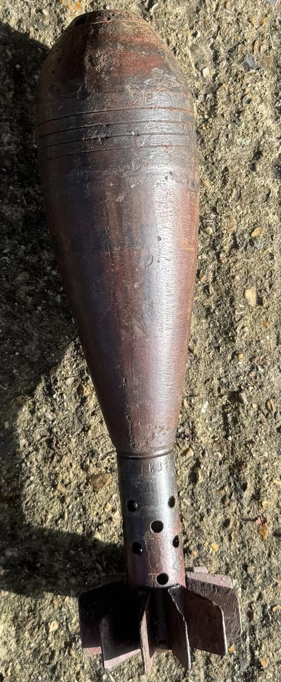 WW2 Inert German 8cm Mortar Round